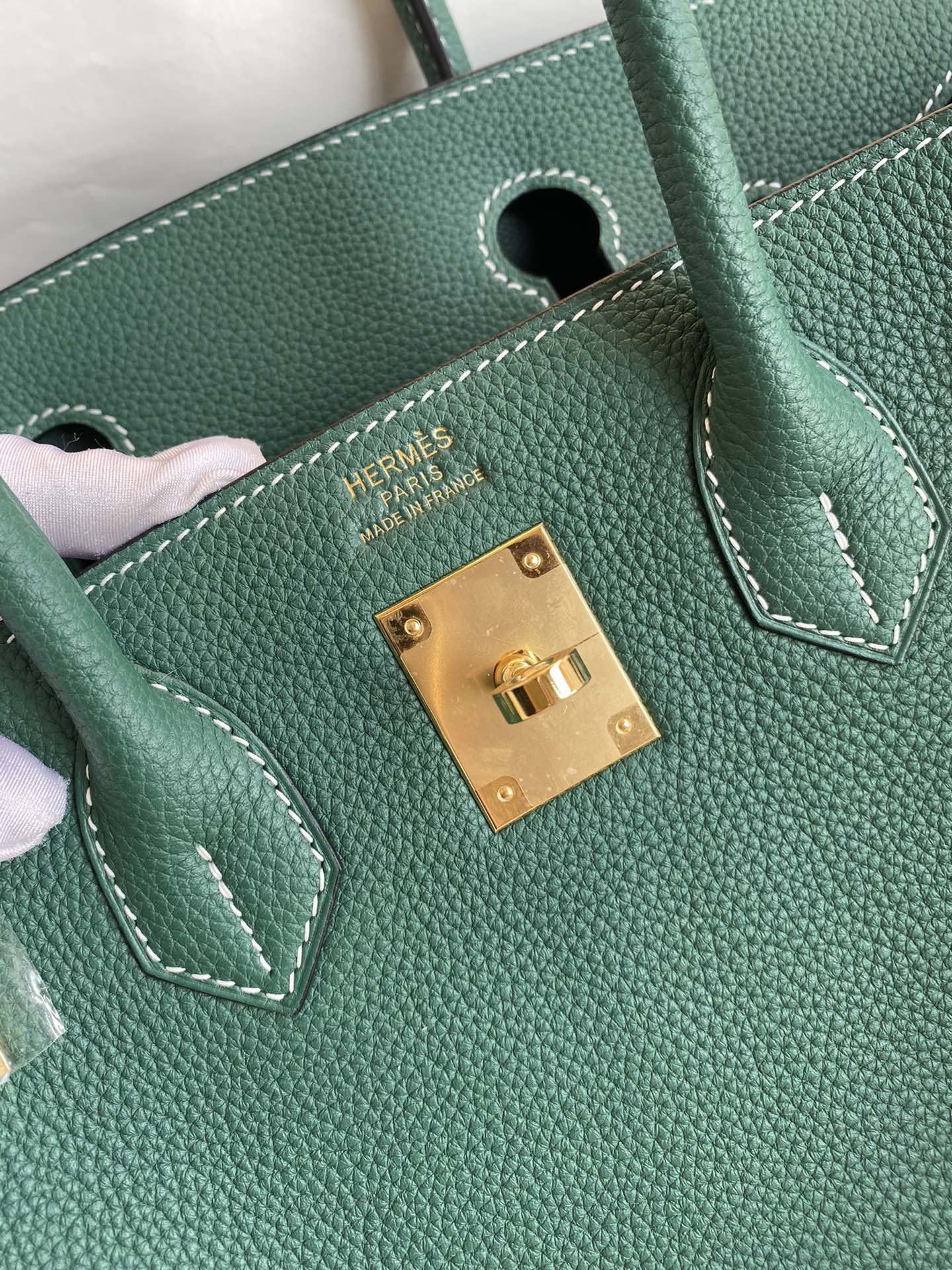 Hermes Birkin 30CM Togo Leather Handbag Malachite